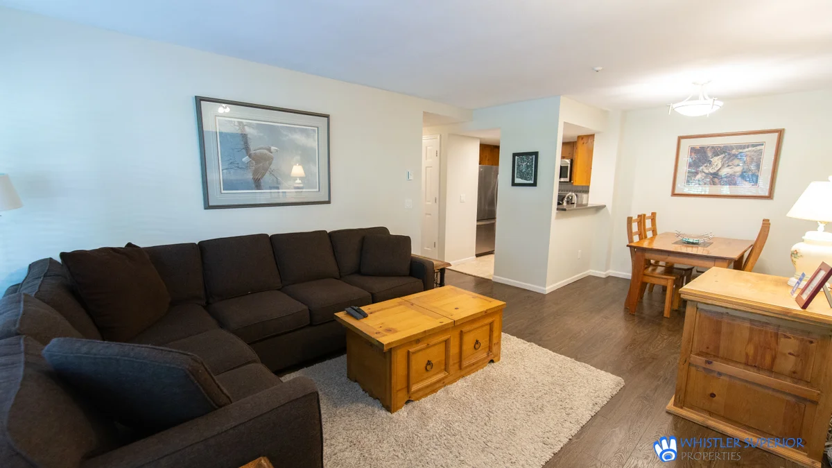 Living area with large sofa