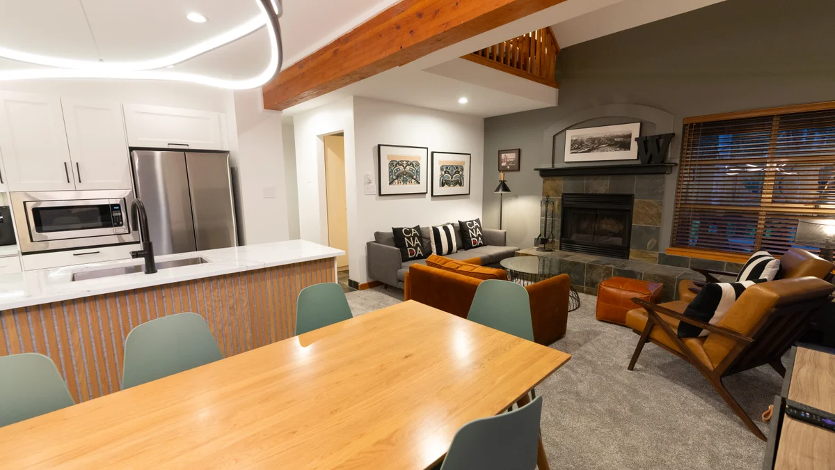 Open plan living, dining and kitchen area