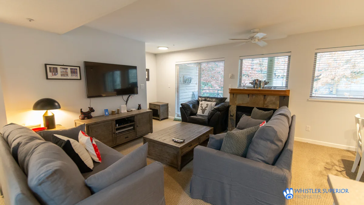 Wall mounted TV in the living area