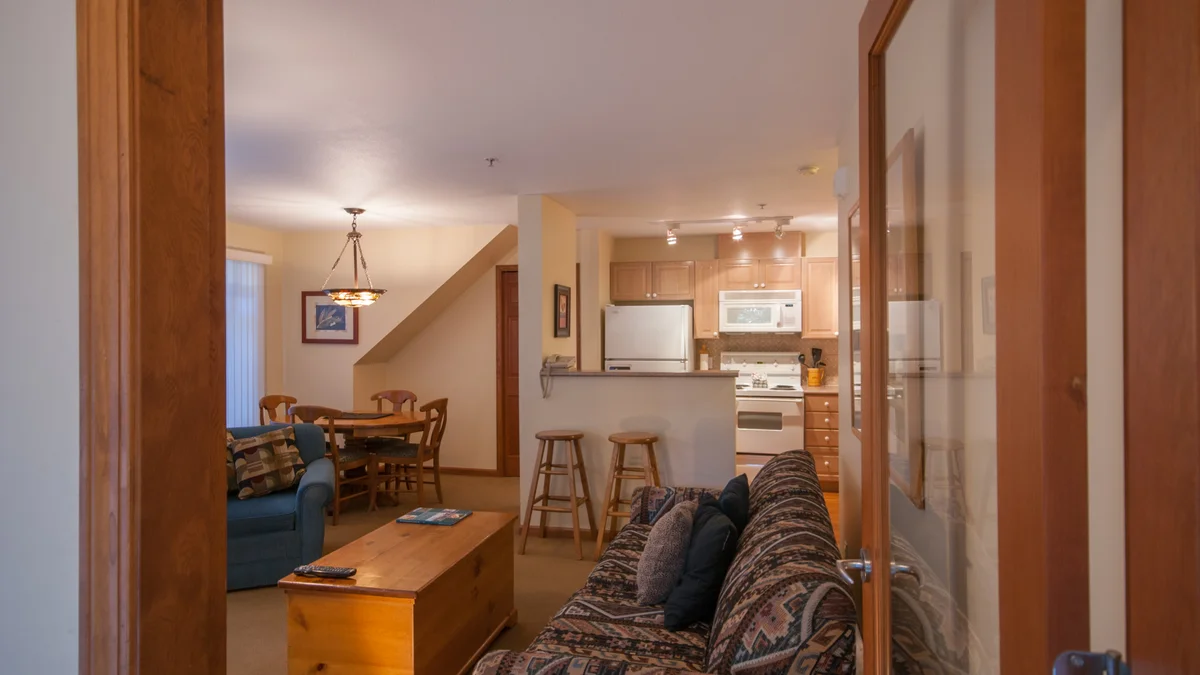 Open plan living, dining and kitchen area