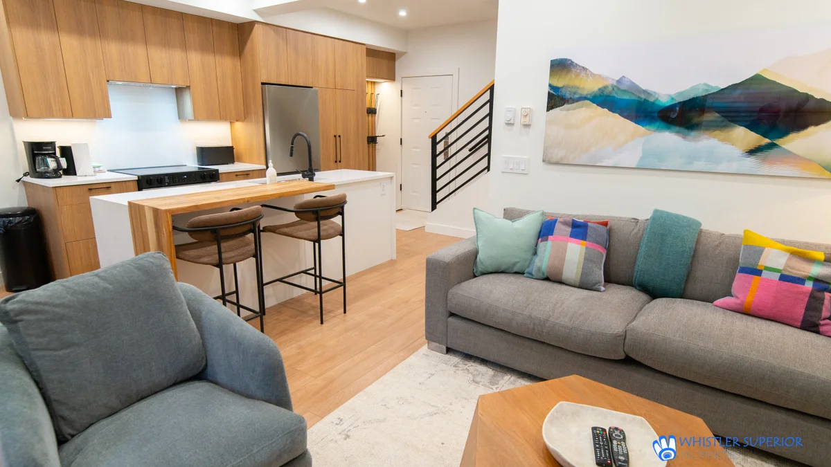 Open plan living, dining and kitchen