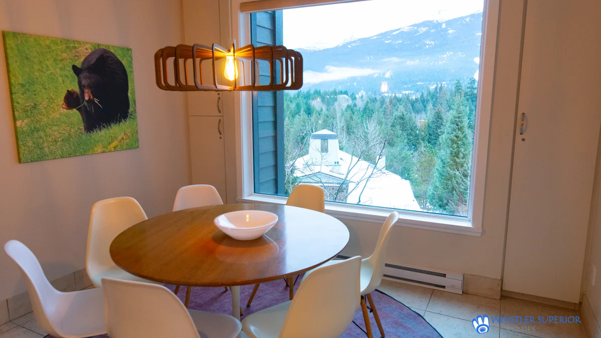 Bright dining area with beautiful views