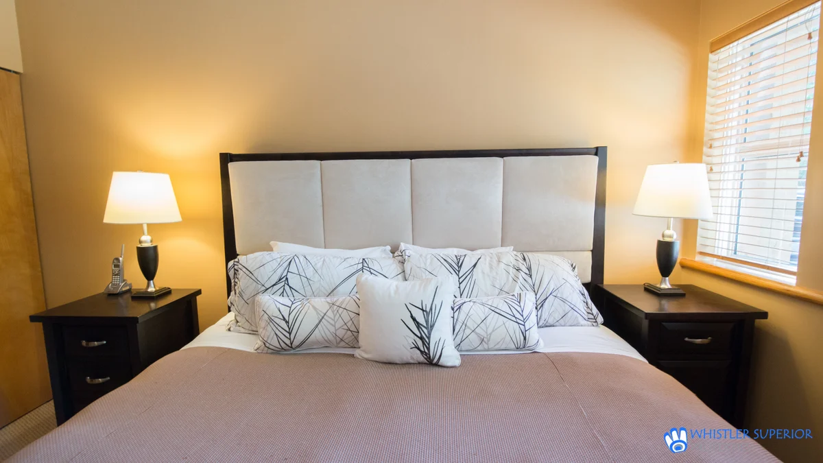 Master bedroom with King sized bed