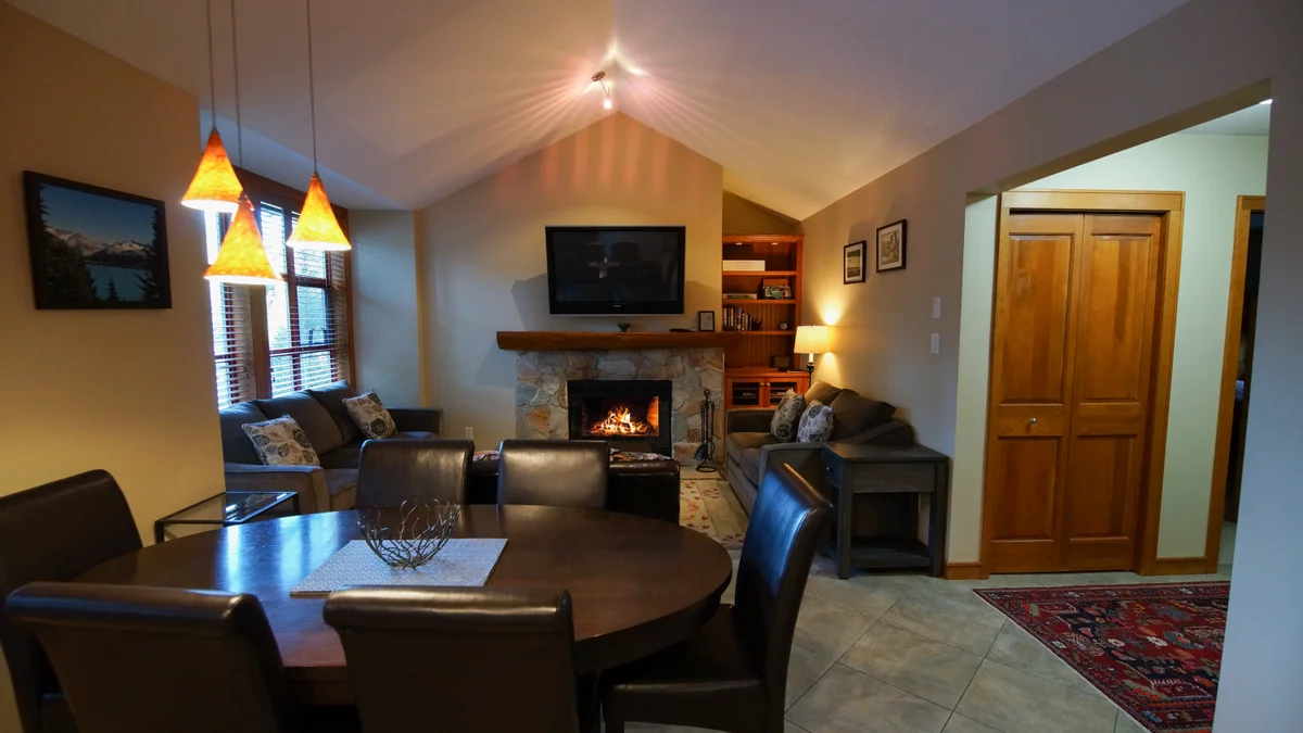 Open plan kitchen, living and dining area