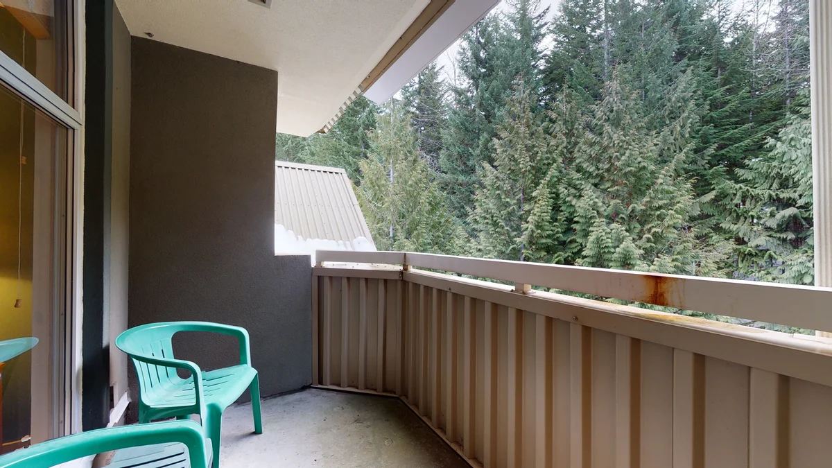 Balcony overlooking forest