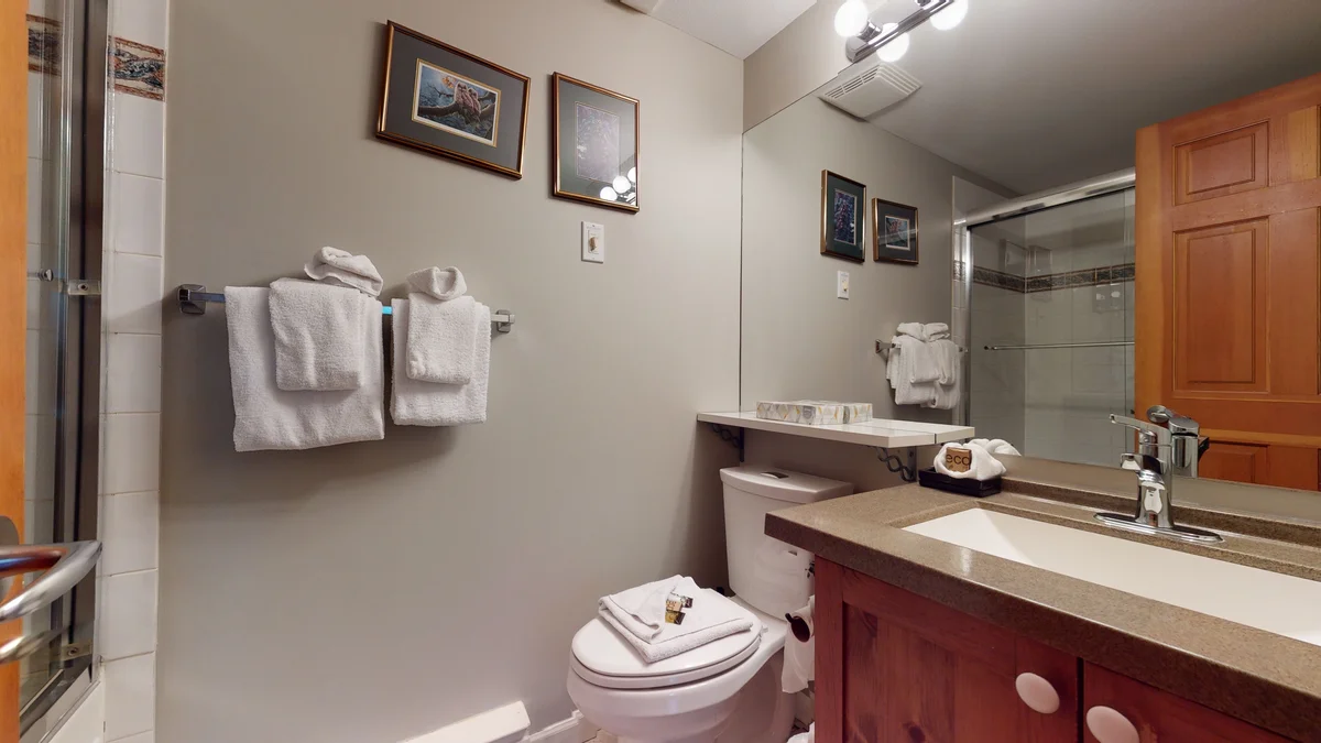 Bathroom with shower/tub combination with a jetted soaker tub