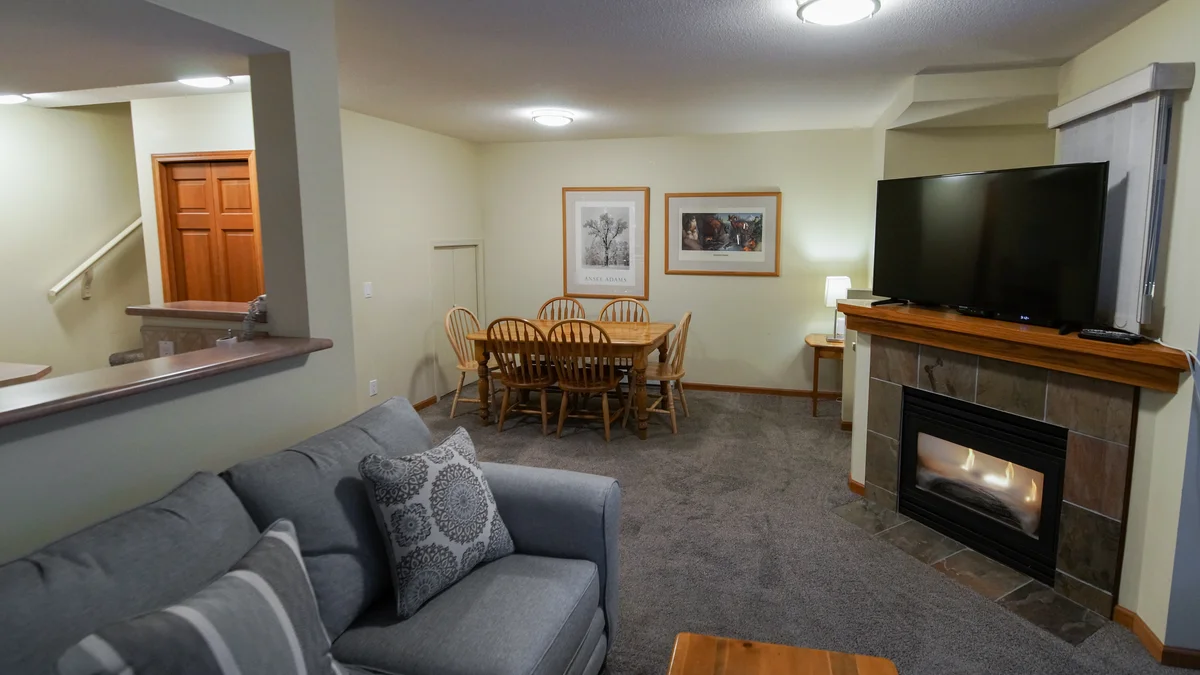 Open plan living, dining and kitchen area