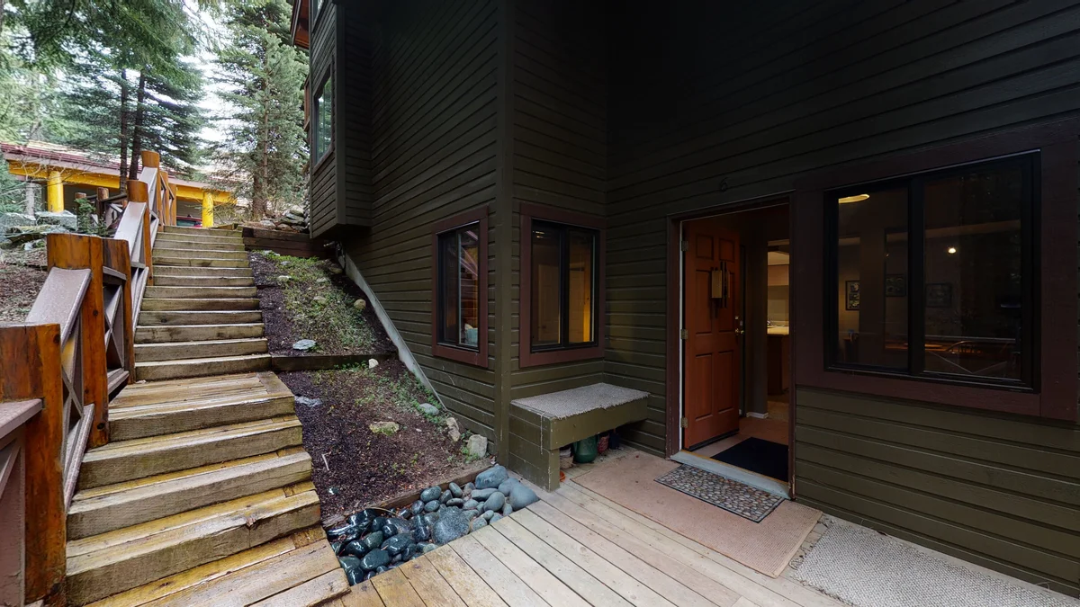 Access to patio from front door and living room