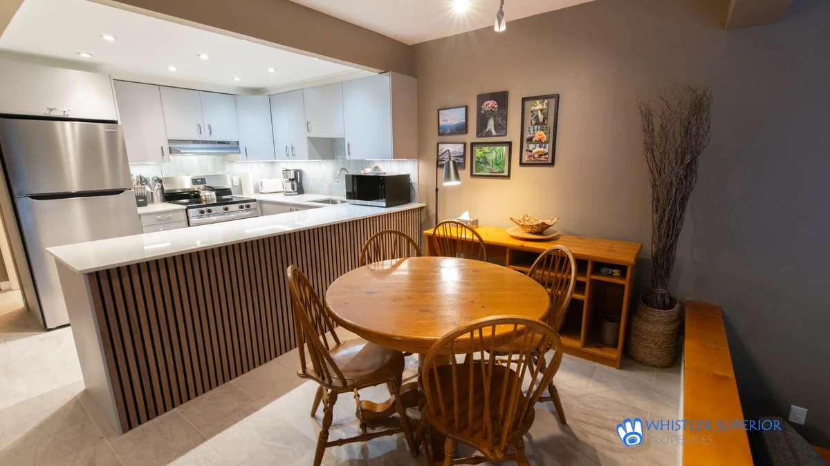 Dining area and kitchen