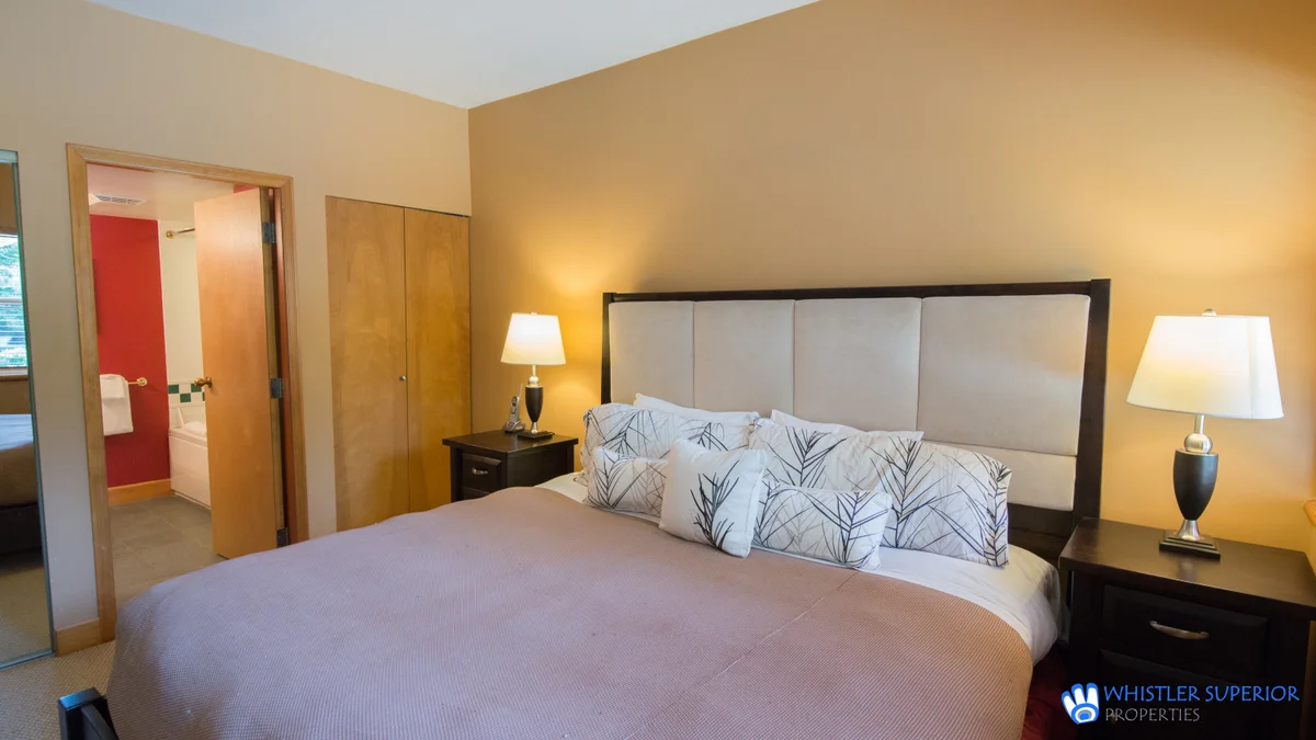 Master bedroom with King sized bed