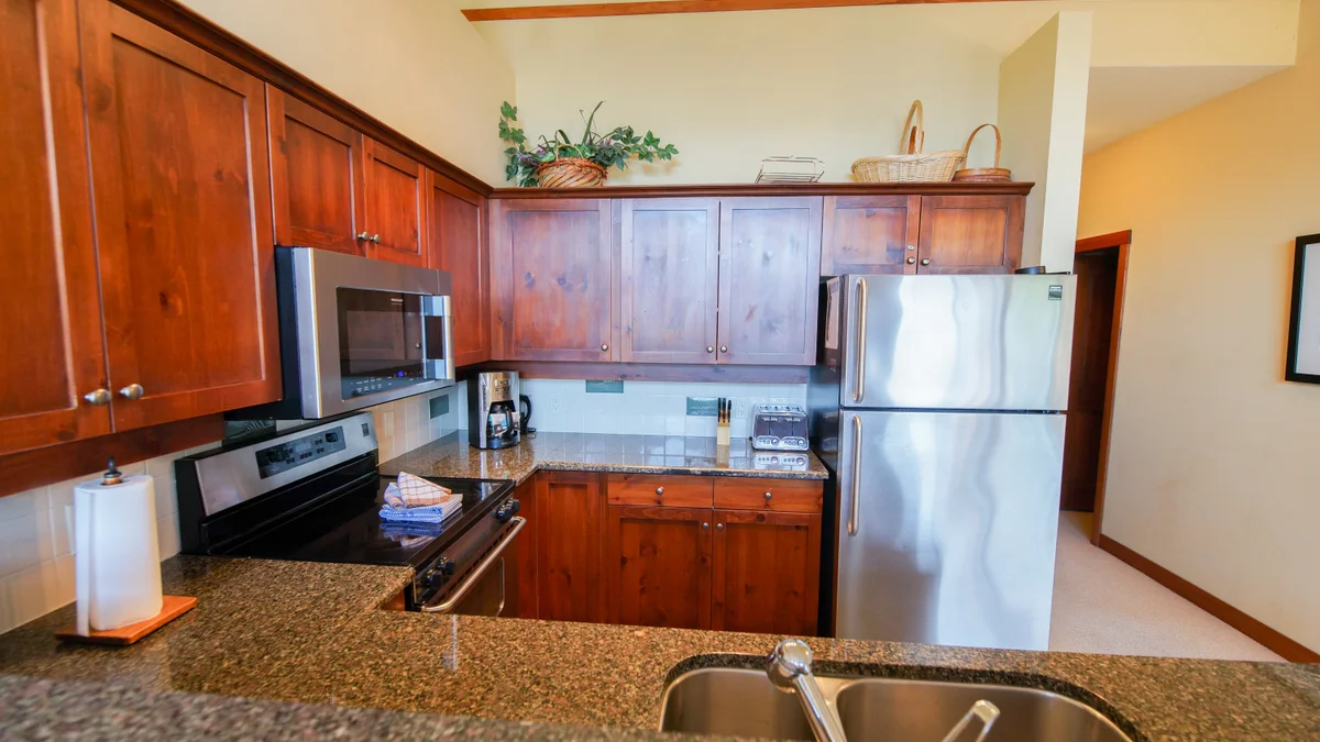 Kitchen with granite countertops