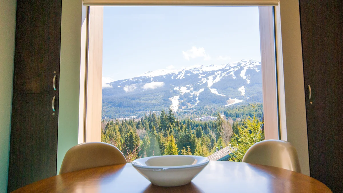 Bright dining area with beautiful views