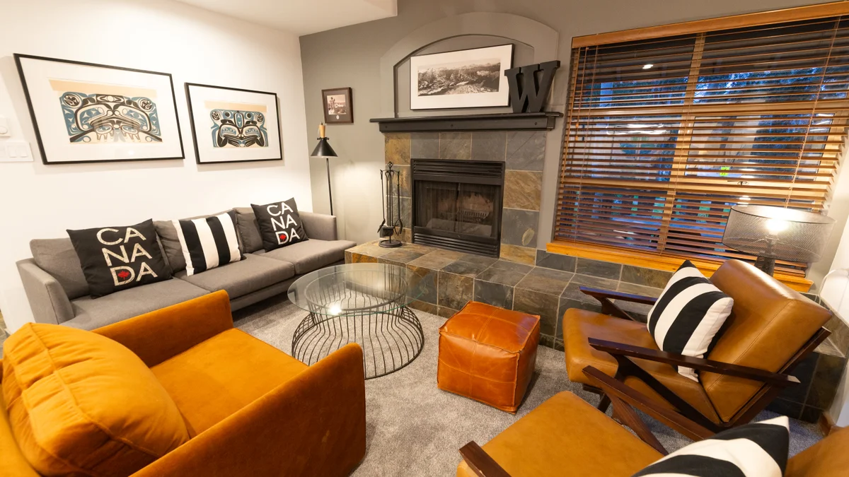 Cozy living area with fireplace