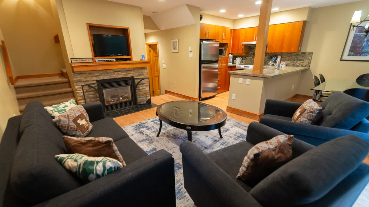 Open plan kitchen, dining and living area