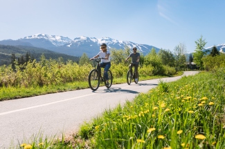 Family biking in Whistler