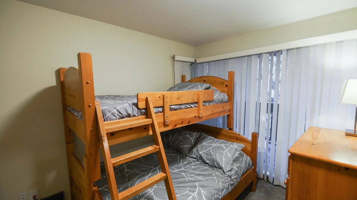Second bedroom with tri-bunk